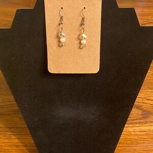 Elegant Gold and Pearlescent Drop Earrings